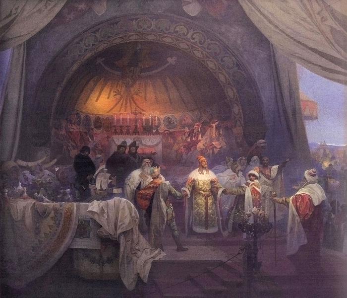 Alfons Mucha The Union of Slavic Dynasties Sweden oil painting art